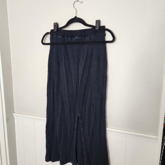 FREE PEOPLE BEACH Solid Black Chunky Knit Ribbed Skirt - Picture 3 of 6